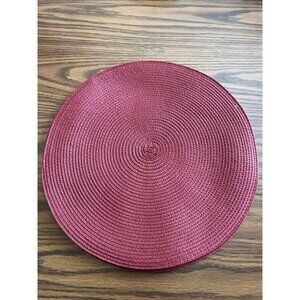 Round brick red woven look placemats